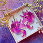 Hologrammiset Fantasy Unicorn -korvakorut