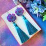 Blue Floral Fantasy -tasselikorvakorut