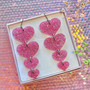 Vaaleanpunaiset TWINKLE TWINKLE BIG HEART -glitterkorvakorut