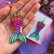 Rainbow Mermaid -korvakorut iso koko