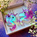 Hologrammiset Fantasy Unicorn -korvakorut renkailla