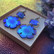 Double Blue Floral Fantasy -korvakorut