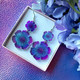 Double Blue Floral Fantasy -korvakorut