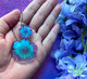 Double Blue Floral Fantasy -korvakorut