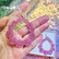 Vaaleanpunaiset Bubble Garland -glitterkorvakorut
