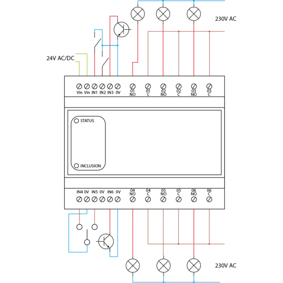 Heatit Z-DIN 616 - Z-Wave Plus DIN-kisko relemoduuli