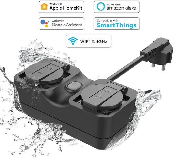 Meross Smart Outlet älypistorasia ulkokäyttöön Homekit, Alexa, Google