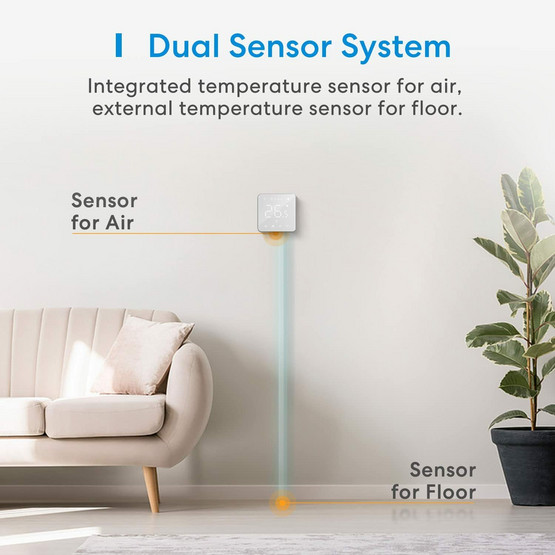 Meross Smart Wi-Fi Homekit -lattialämmitystermostaatti (sähkö)