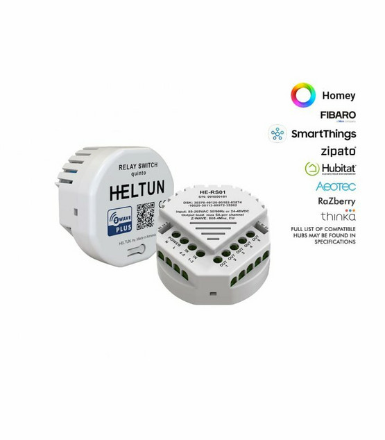 HELTUN Quinto Relay Switch - Z-Wave Plus Rele 5x5A