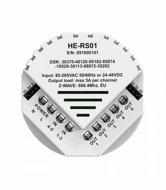 HELTUN Quinto Relay Switch - Z-Wave Plus Rele 5x5A
