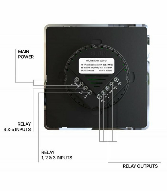 HELTUN Touch Panel Switch Solo - Z-Wave+ Painikerele 1-osainen