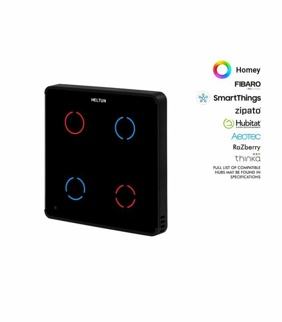 HELTUN Touch Panel Switch Quarto - Z-Wave+ Painikerele 4-osainen