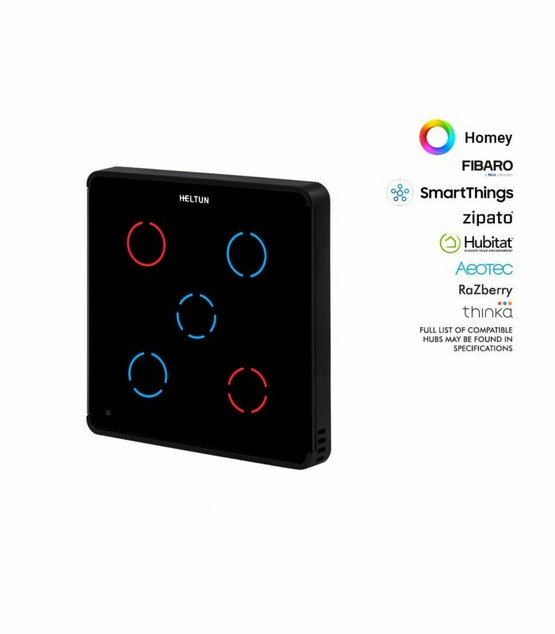 HELTUN Touch Panel Switch Quinto - Z-Wave+ Painikerele 5 osainen
