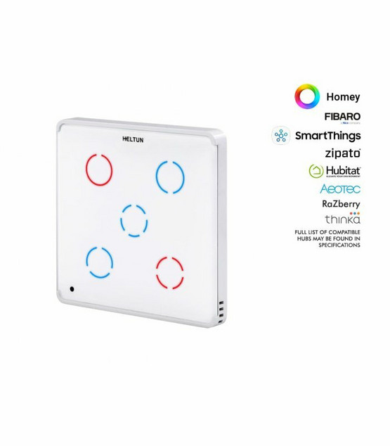 HELTUN Touch Panel Switch Quinto - Z-Wave+ Painikerele 5 osainen