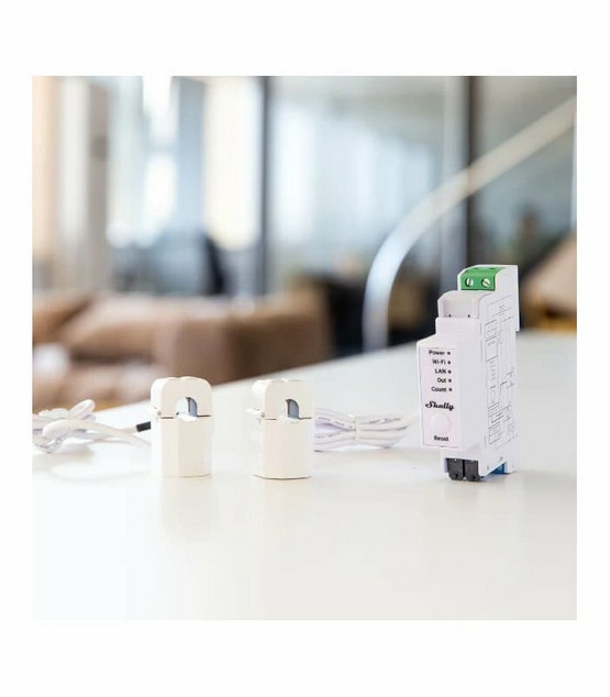 Shelly Pro EM 50A - 1-vaiheinen energiamittari (Wifi, LAN, BT)