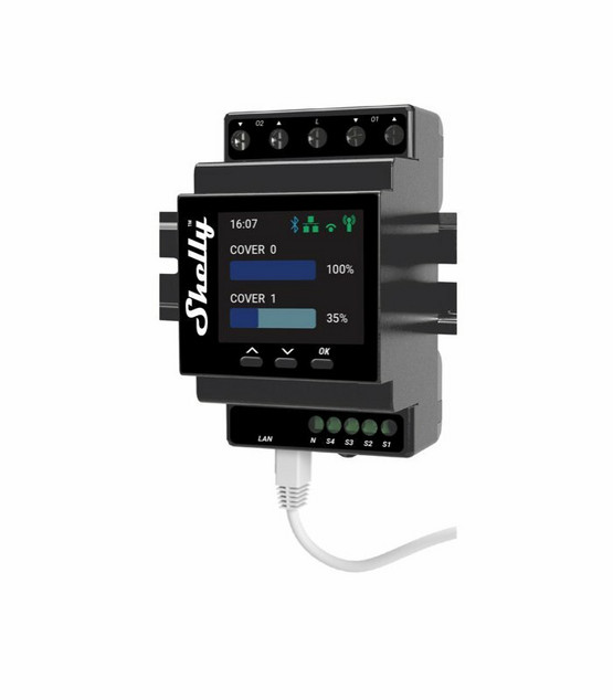 Shelly Pro Dual Roller Shutter - Verho-ohjain (LAN-, WiFi- ja BT)