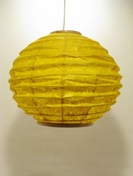 Lokta-pallo 30cm, keltainen, 'tiibettiläinen pilvi' -painatus