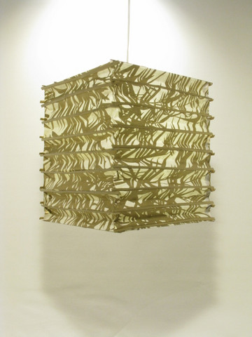 Lokta-kuutio 30x30x40cm, luonnonvalkoinen/kultainen bambunlehti