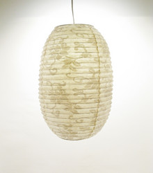 Lokta-ovaali 27x46cm, luonnonvalkoinen, valkea lootuskukkapainatus