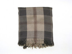 Mongolian Cashmere stoola, ruutu, ruskea