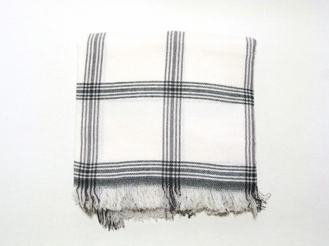 Mongolian Cashmere stoola, ruutu, valkoinen