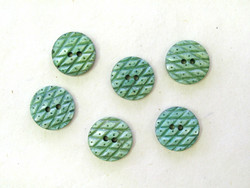 Puhvelinluunappi, pyöreä, ruutukuvio, 20 mm, vihreä