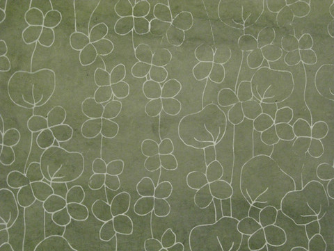 50x75 RRS pikkukukka, bambunvihreä valkoisella painatuksella D/40