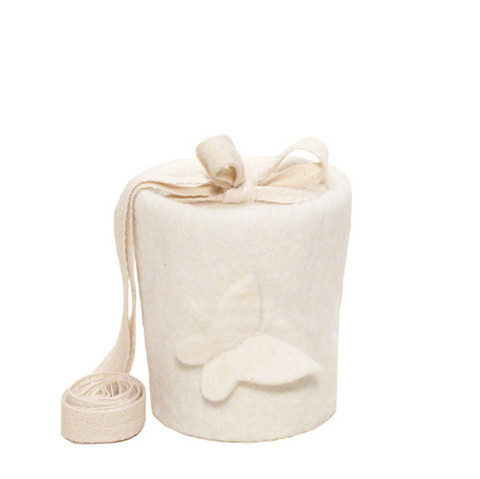 C01 butterfly, natural white, felt cone baby
