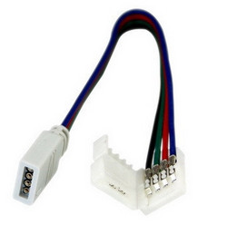 RGB Nauhan painettava jatkoliitin 10mm, 15cm johdolla