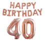 Foliopallosarja Happy Birthday 40 (shampanja)