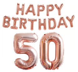 Foliopallosarja Happy Birthday 50 (shampanja)