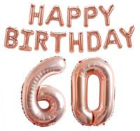 Foliopallosarja Happy Birthday 60 (shampanja)