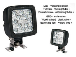 LED-työ- ja peruutusvalo 18W, 9-36V, 1440lm