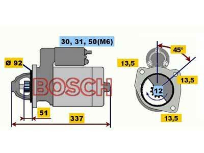 Starttimoottori Bosch 0001231004