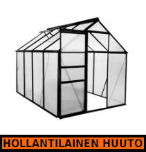 Green Land alumiinirunkoinen kasvihuone 4,8 m², musta - HOLLANTILAINEN HUUTOKAUPPA!