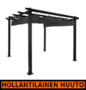 Green Land pergola, 3x4m, musta/harmaa - HOLLANTILAINEN HUUTOKAUPPA!