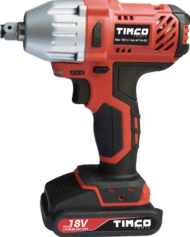 Timco 18V 2Ah 380nm mutterinväännin ja hylsyt