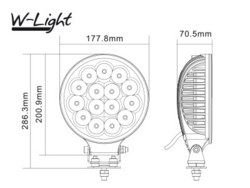 W-Light Lightning 175, LED Lisävalo, 45W, 178mm, Ref 37,5