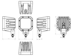Ocean Vision LED-työvalo 80W, 12-60V, 7200lm, 20ast