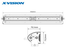 X-Vision Domibar X, LED Lisävalo, 128W, 558,8mm, Ref 37,5