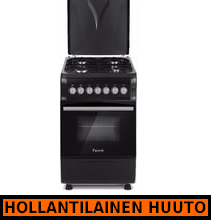 Kaasuliesi+uuni 50cm, Ferre musta - HOLLANTILAINEN HUUTOKAUPPA!