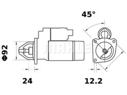 Starttimoottori Mahle IS9437 (Land Rover)