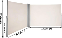 Green Land sivumarkiisi 280G 160x600cm, beige