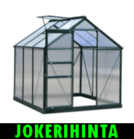 Green Land alumiinirunkoinen kasvihuone 3,6 m², musta - JOKERIHINTA!