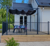 Green Land pergola, 3x3m, musta/harmaa