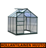 Green Land alumiinirunkoinen kasvihuone 3,6 m², musta - HOLLANTILAINEN HUUTOKAUPPA!