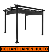 Green Land pergola, 3x4m, musta/harmaa - HOLLANTILAINEN HUUTOKAUPPA!