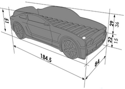 Mebelev Mustang 3D musta lasten autosänky