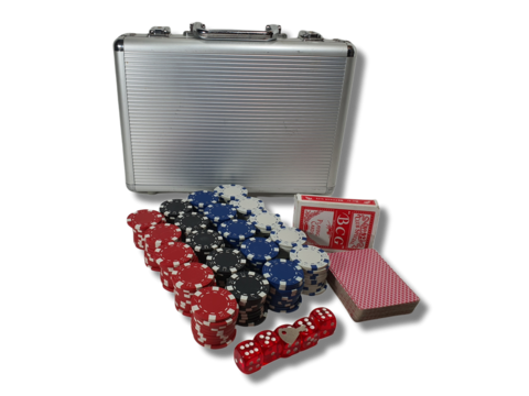 Pokeripelimerkkejä salkussa (200 kpl)