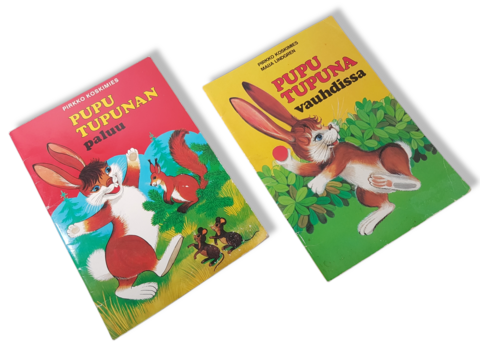 Lastenkirja kaksi albumia (Pirkko Koskimies - Pupu Tupuna vauhdissa & Pupu Tupunan paluu)